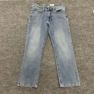 TK Axel Jeans Mens Size 32x30 Blue Slim Bootcut Light Wash Embroidered Pockets